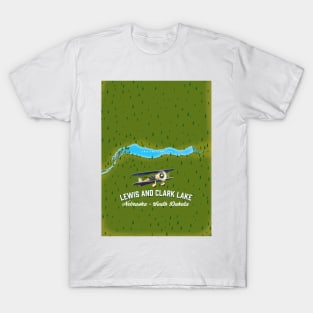 Lewis and Clark Lake map T-Shirt